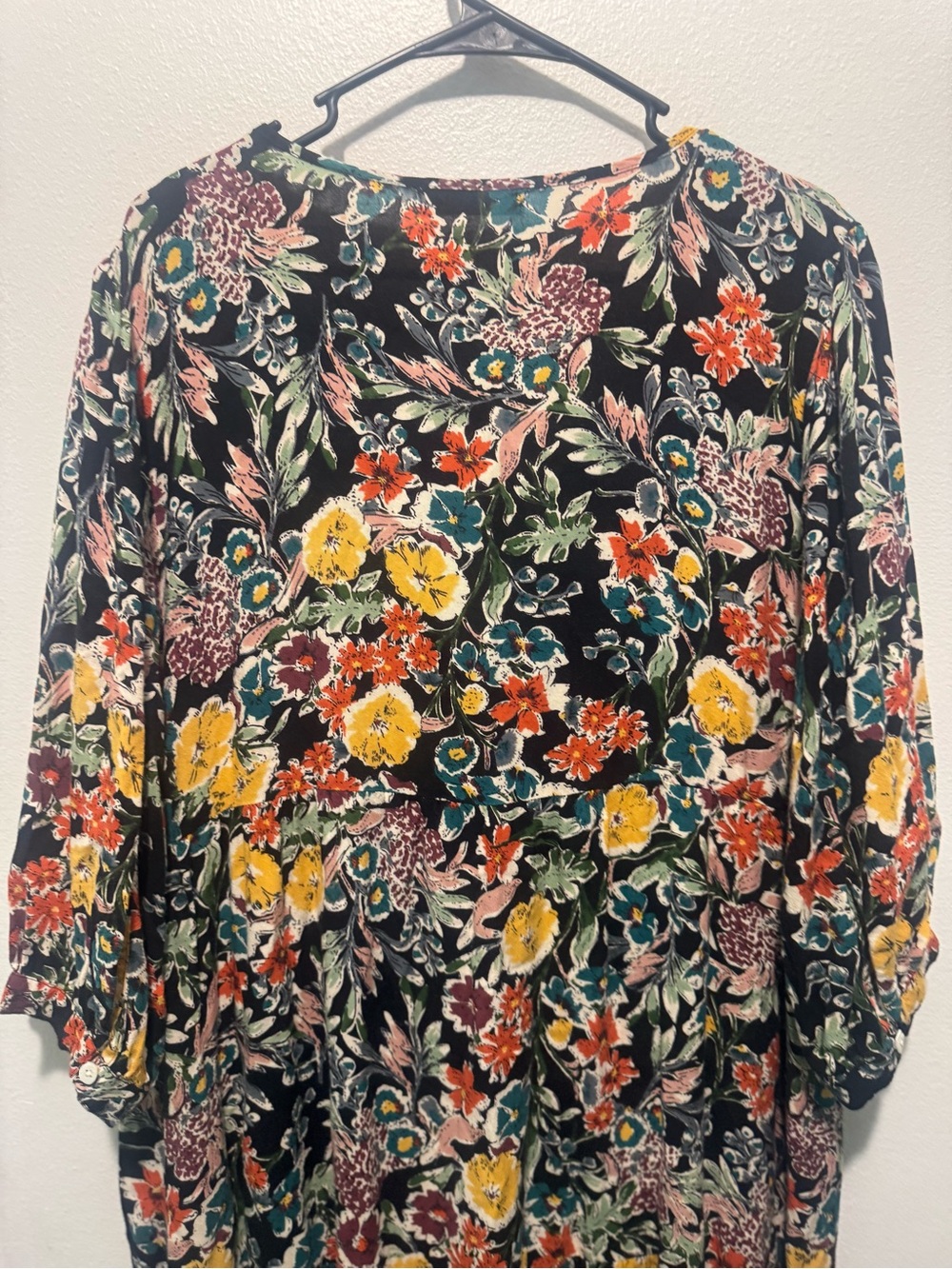 NATURAL LIFE Black Maxi Dress with Yellow & Pink Floral Print - Picture 6 of 9